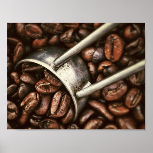 Coffee Beans and Scoop Poster