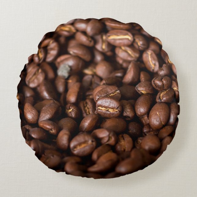 Coffee Beans Backgroundabstract, aroma, background Round Cushion (Front)