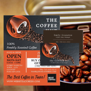 Coffee Beans, Barista, Café, Coffeehouse Advert Flyer