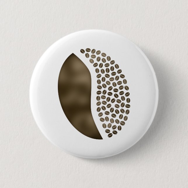 coffee beans bean 6 cm round badge (Front)