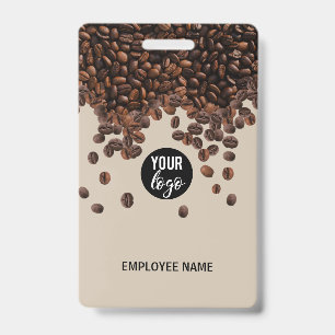 Coffee Beans Business Logo Employee Name ID Badge