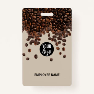 Coffee Beans Business Logo Employee Name ID Badge