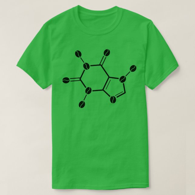 coffee beans caffeine molecules T-Shirt (Design Front)
