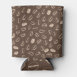 Coffee Beans: Cartoon Doodle Vintage Can Cooler