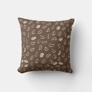 Coffee Beans: Cartoon Doodle Vintage Cushion