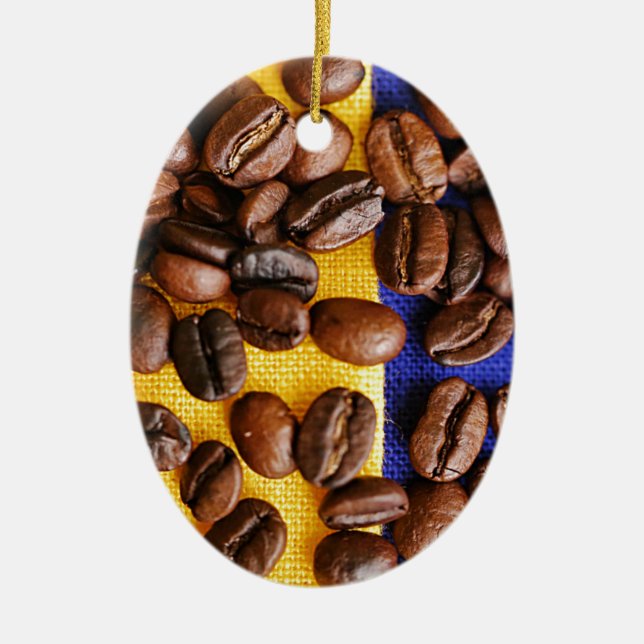 Coffee Beans Ceramic Tree Decoration (Front)