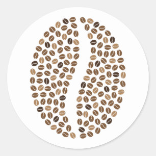 coffee beans classic round sticker