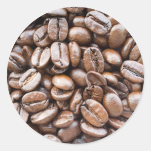 Coffee beans classic round sticker