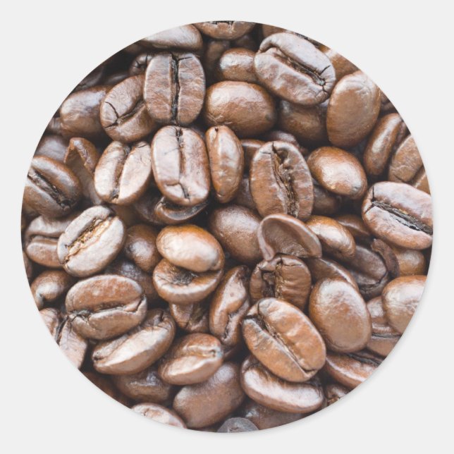 Coffee beans classic round sticker (Front)