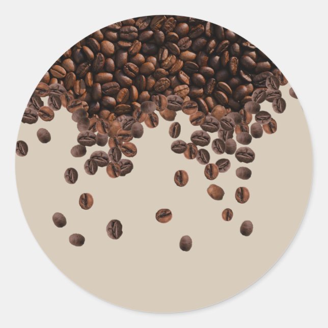 Coffee Beans  Classic Round Sticker (Front)