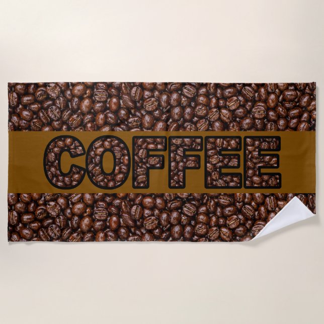 Coffee Beans Coffee Beach Towel (Front)