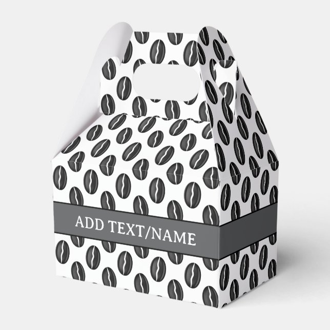 Coffee Beans Custom Name Favour Box (Front Side)