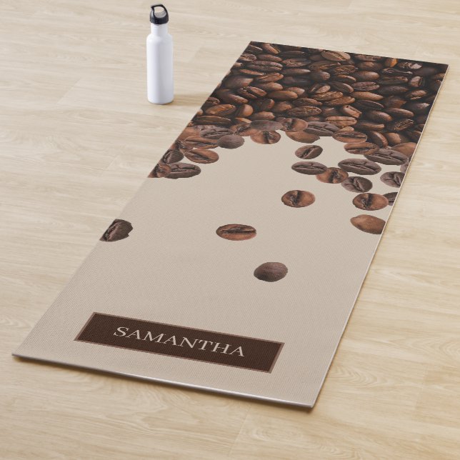 Coffee Beans Custom Name  Yoga Mat (In Situ)