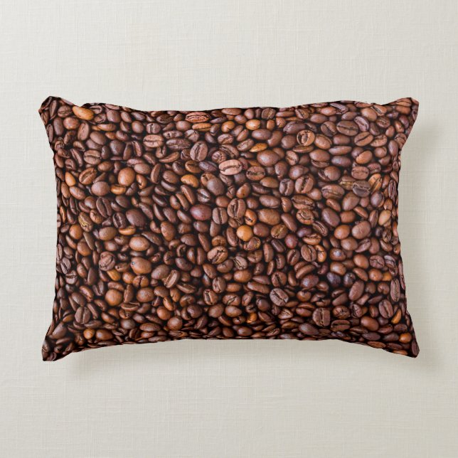 Coffee beans food texture pattern decorative cushion (Front)