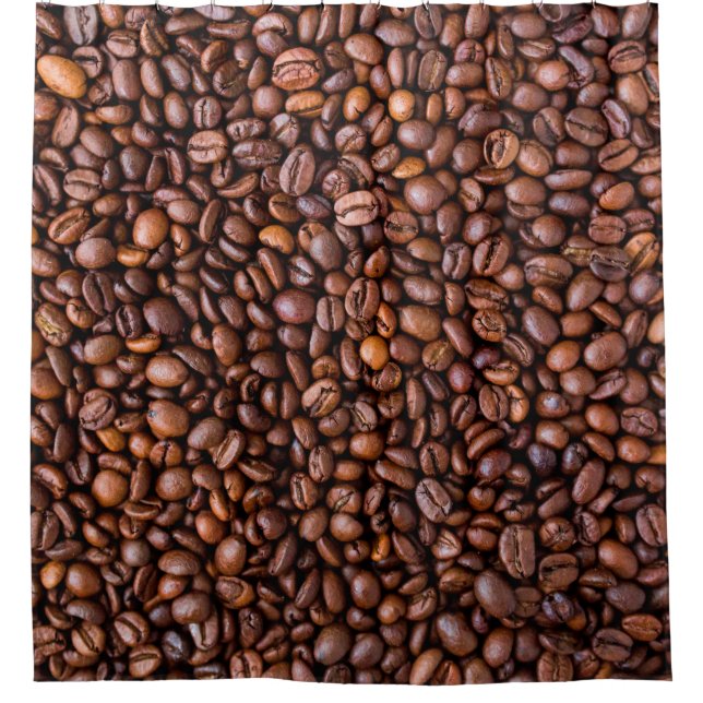 Coffee beans food texture pattern shower curtain (Front)