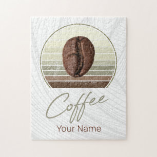 Coffee Beans For Espresso And Retro Barista Jigsaw Puzzle