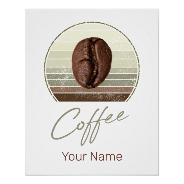 Coffee Beans For Espresso And Retro Barista Poster (Front)