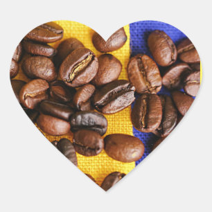 Coffee Beans Heart Sticker