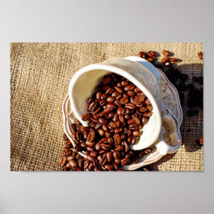Coffee Beans in a cup Poster