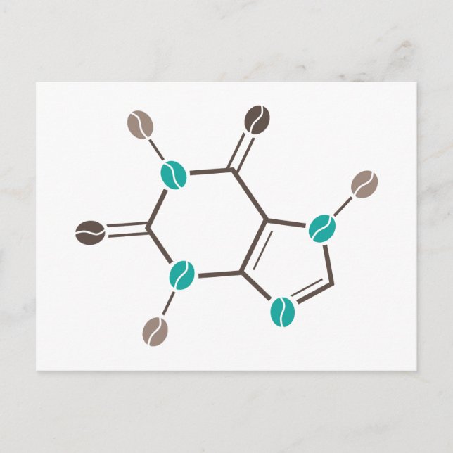 coffee beans molecular caffeine postcard (Front)