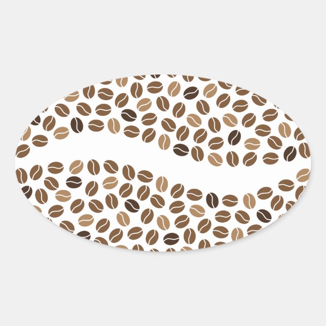 coffee beans oval sticker (Front)