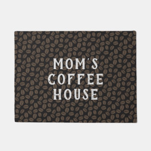Coffee Beans Pattern   Coffee House Personalised Doormat