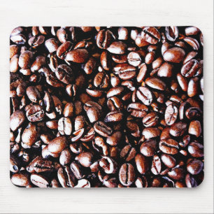 Coffee Beans Pattern - Dark Roast Mouse Pad