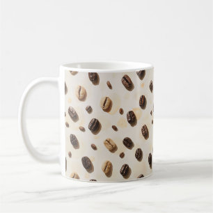 Coffee Beans Pattern on a Light Surface Coffee Mug