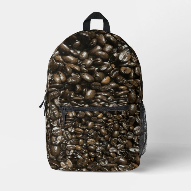Coffee Beans Printed Backpack (Front)