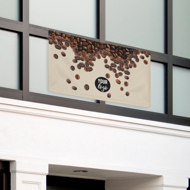 Coffee Beans Professional Business Logo  Banner (Outside Building)