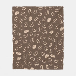 Coffee beans restaurant hand drawn cartoon doodle fleece blanket