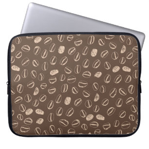 Coffee beans restaurant hand drawn cartoon doodle laptop sleeve