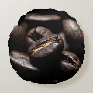 Coffee beans roasted food coffee round cushion