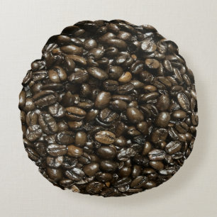 Coffee Beans Round Cushion