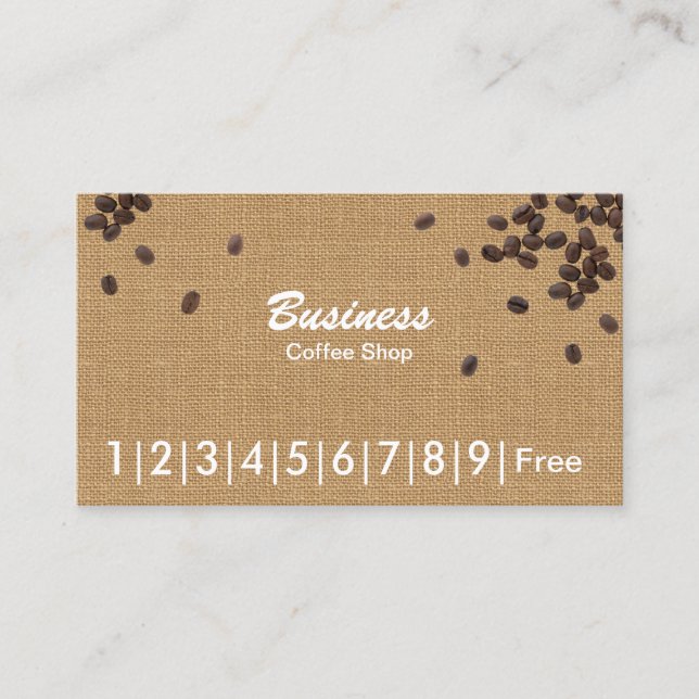 Coffee Beans Rustic Burlap Coffee Loyalty (Front)