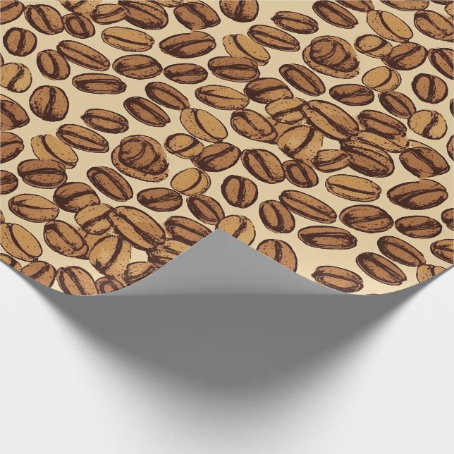 Coffee Beans Rustic Vintage Pattern No4 Wrapping Paper (Corner)