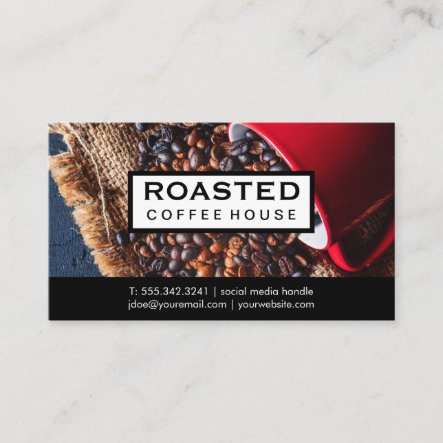 Coffee Beans Spill | Mug Business Card (Front)