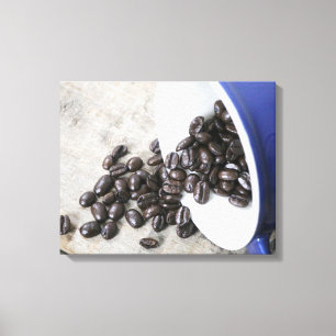Coffee Beans Spilling out of a Coffee Mug 16x20 Canvas Print