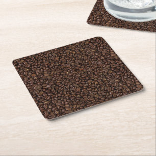 Coffee Beans Square Paper Coaster