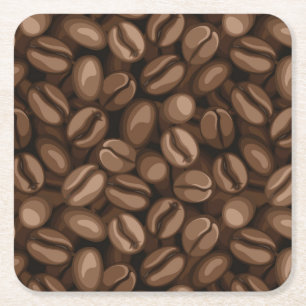 Coffee beans square paper coaster