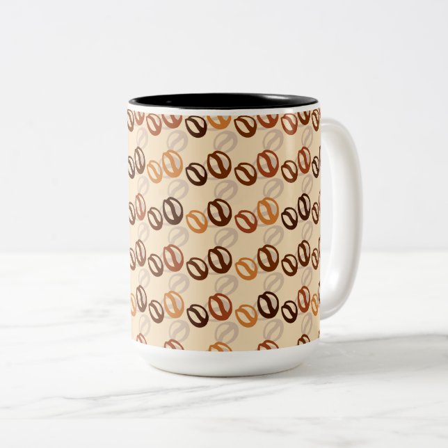 Coffee Beans Two-Tone Coffee Mug (Front Right)