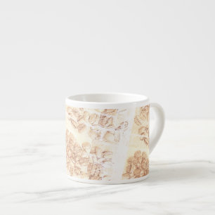 Coffee Beans Yellow Faded Texture Espresso Cup