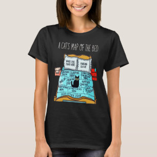 Coffee because murder is wrong cat map of the bed T-Shirt