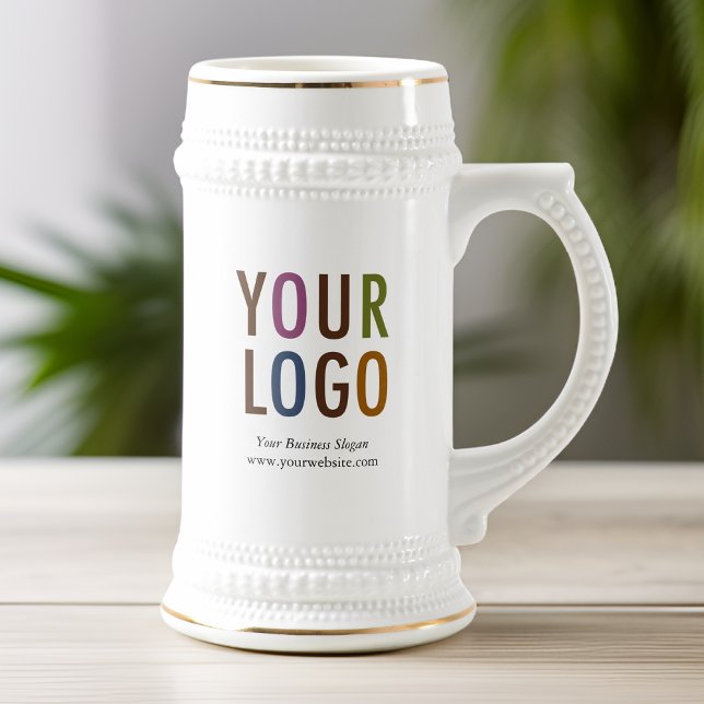Coffee Beer Stein Custom Company Logo Promotional (MISOOK White Ceramic Beer Stein with Logo)
