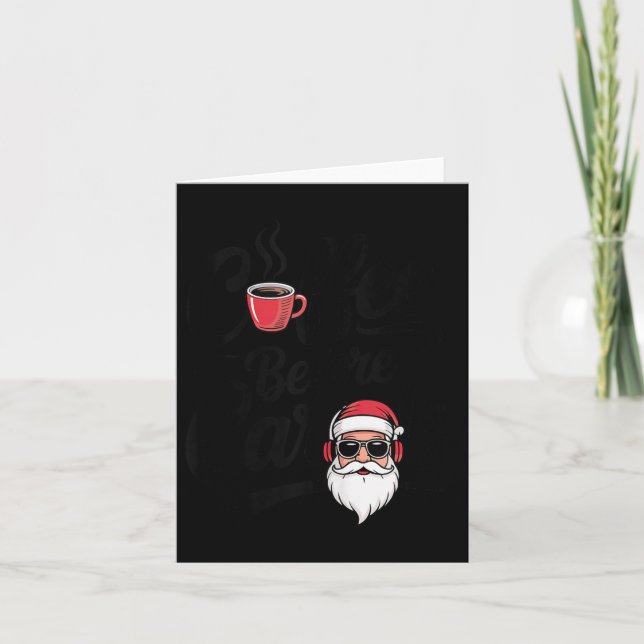 Coffee Before Carols Funny Caffeine Lover Christma Card (Front)