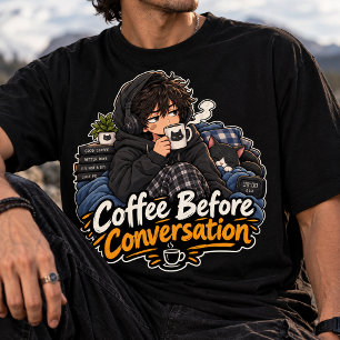 Coffee Before Conversation Anime Cosy T-Shirt
