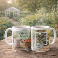 Coffee before gardening morning garden photo