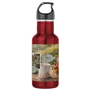 Coffee before gardening robin morning garden photo 532 ml water bottle