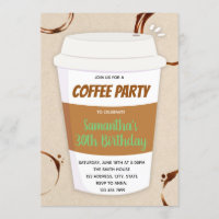 Coffee birthday party invitation