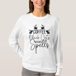 Coffee Black Cats Witches Spell T-Shirt